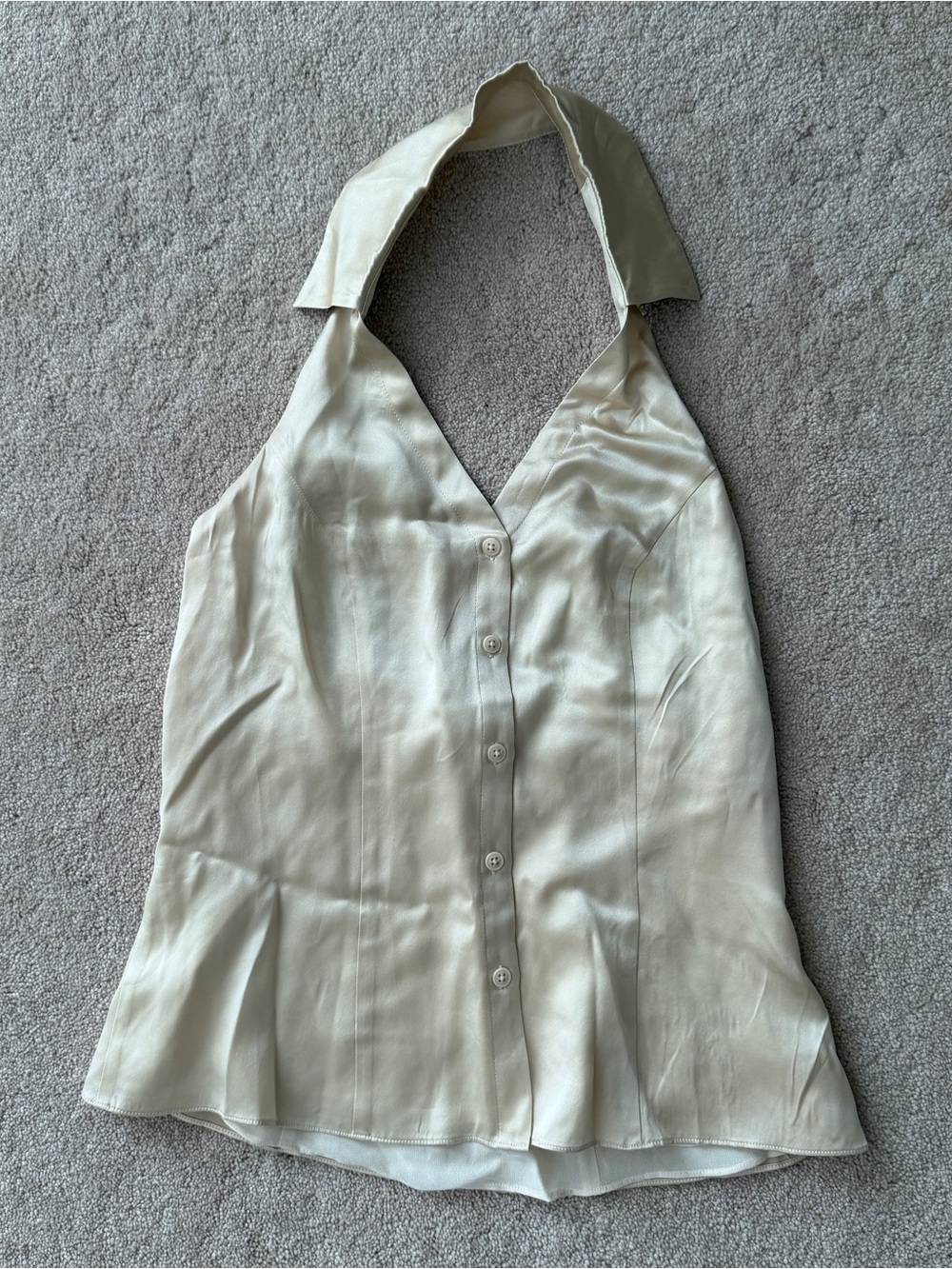 Reformation 100% Silk Halter Button-Front Women's Top
